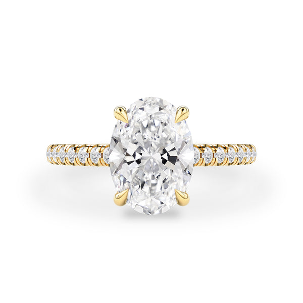 Riley Oval Hidden Halo Engagement Ring, Moissanite/Lab Grown Diamond