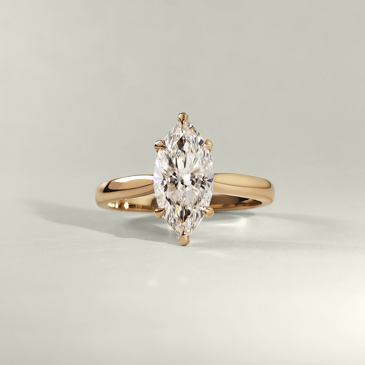 Lyra Marquise Cut Lab Grown Diamond Solitaire Cathedral Engagement Ring