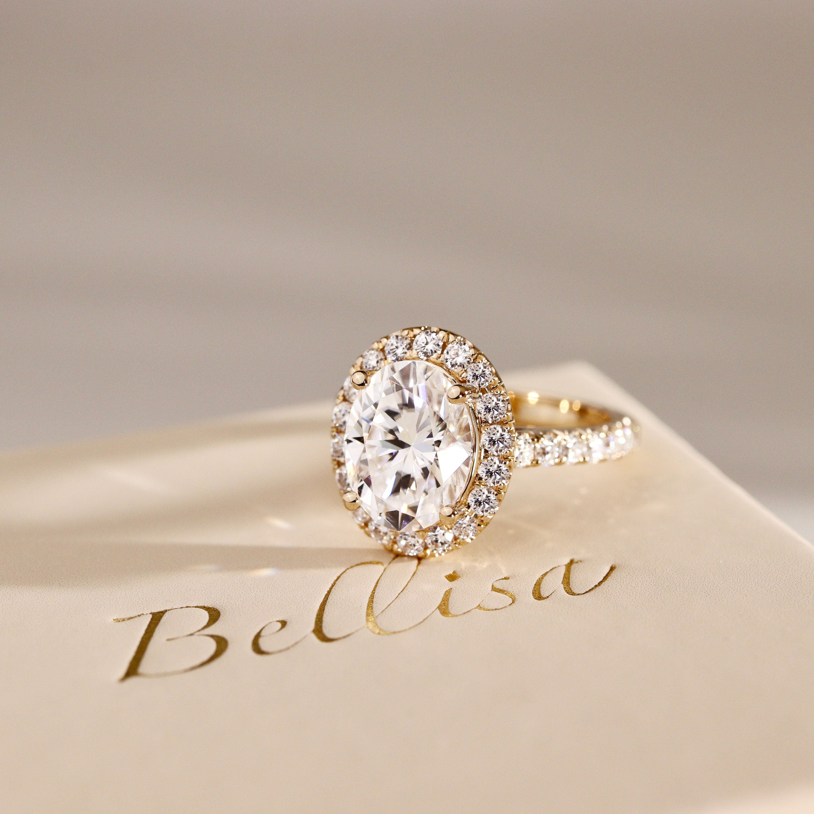 Emily Forever Halo Engagement Ring, Oval Cut With Pavé