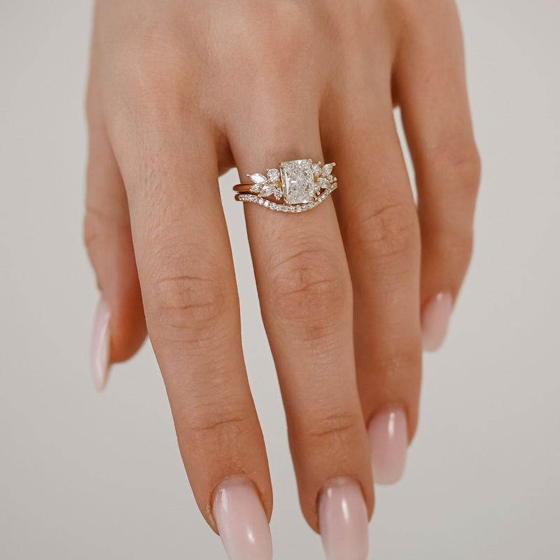 Radiant Anna's Dream Engagement Ring, Radiant Cut With Marquise