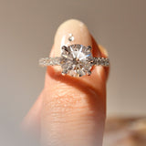 Round Riley Hidden Halo Engagement Ring, Moissanite/Lab Grown Diamond