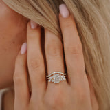 Radiant Anna's Dream Engagement Ring, Radiant Cut With Marquise