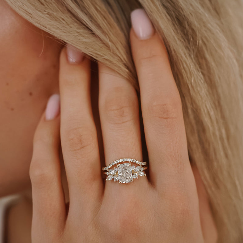 Radiant Anna's Dream Engagement Ring, Radiant Cut With Marquise