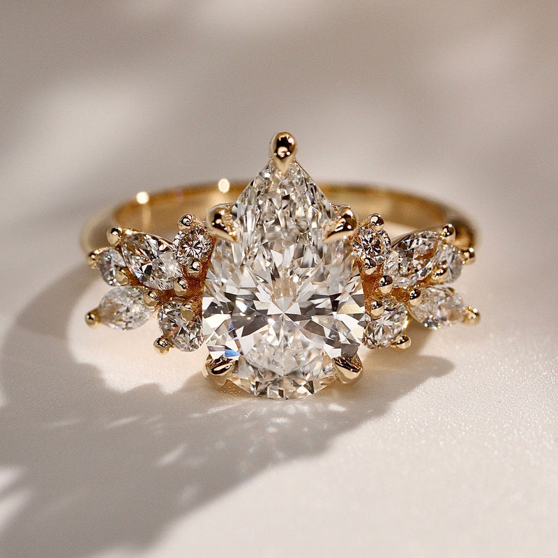 Pear Anna's Dream Engagement Ring, Pear With Marquise