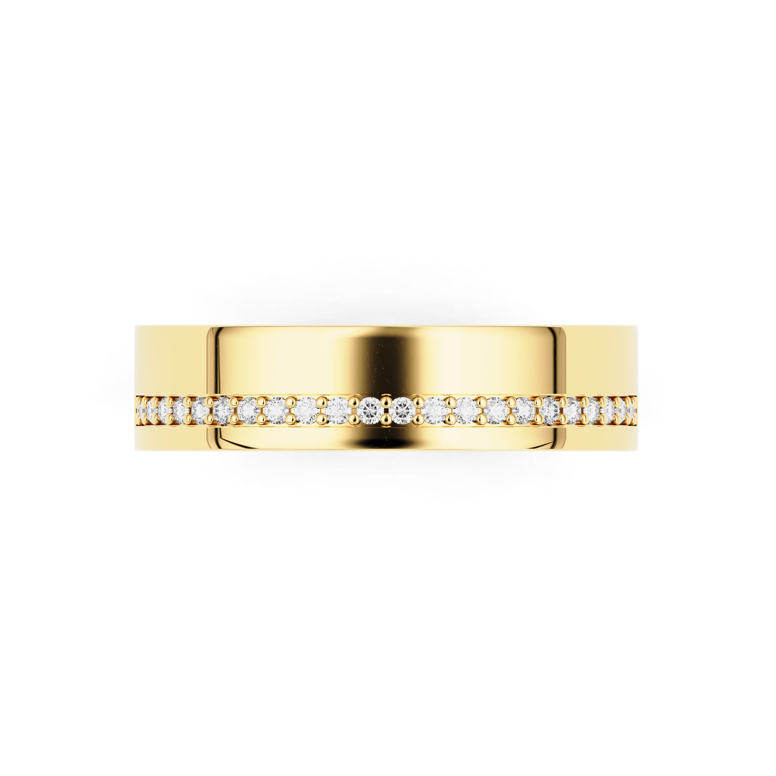 5.5mm Half Pavé Forever Wedding Band, 14k Gold