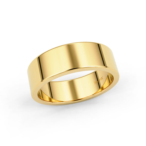 Classic flat plain women's wedding band in your choice of gold