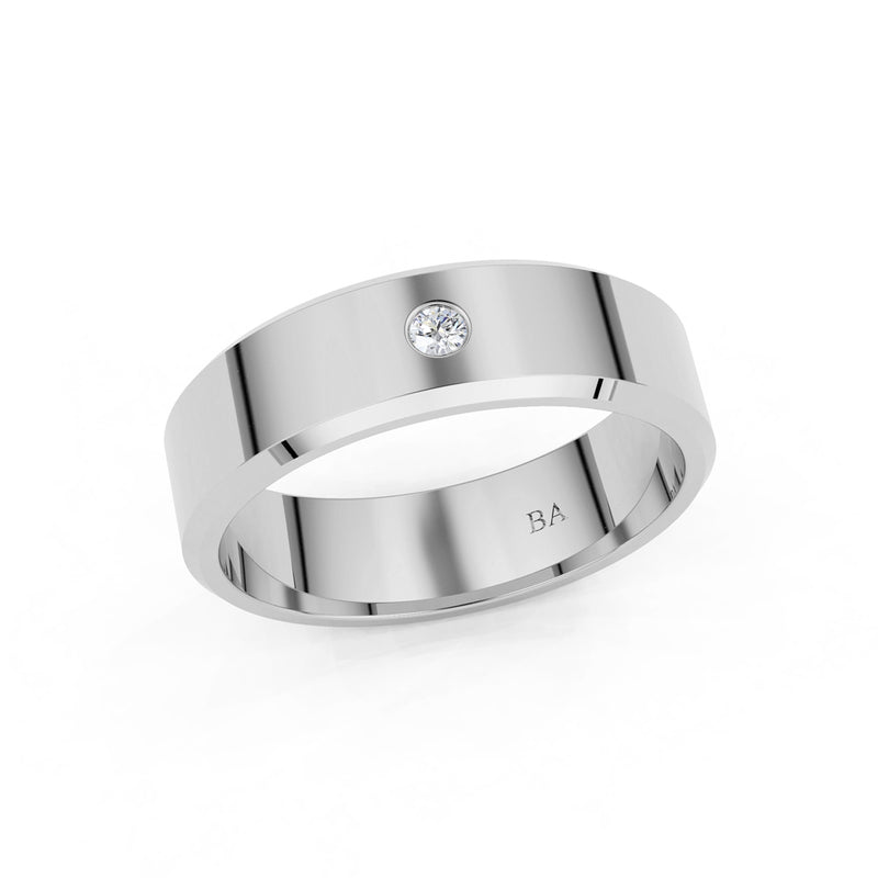 6mm Single Flush Set Forever Wedding Band, 14k Gold