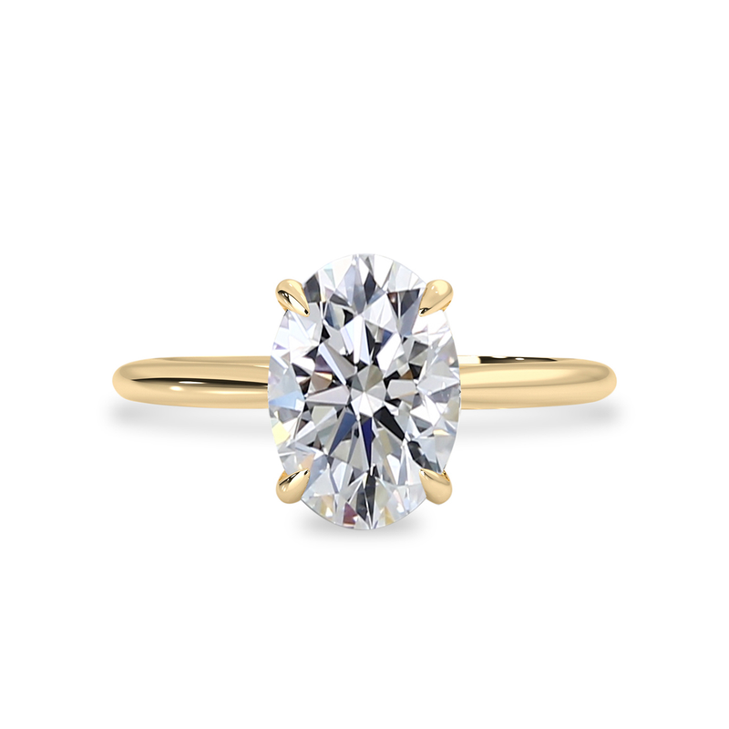 Ava Solitaire Engagement Ring, Oval With Cathedral