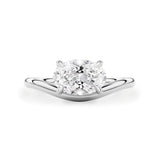 Orla Curved Band Solitaire Engagement Ring, Oval Cut