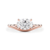 Orla Curved Band Solitaire Engagement Ring, Oval Cut