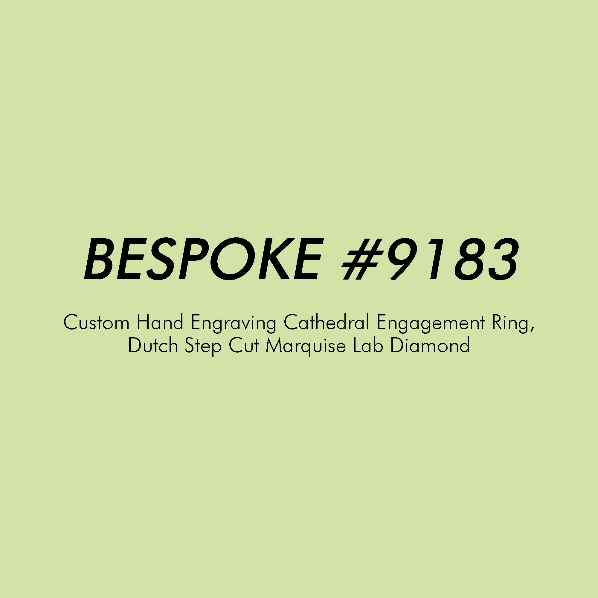 Bespoke #9183 - Custom Hand Engraving Dutch Step Cut Marquise Cathedral Engagement Ring