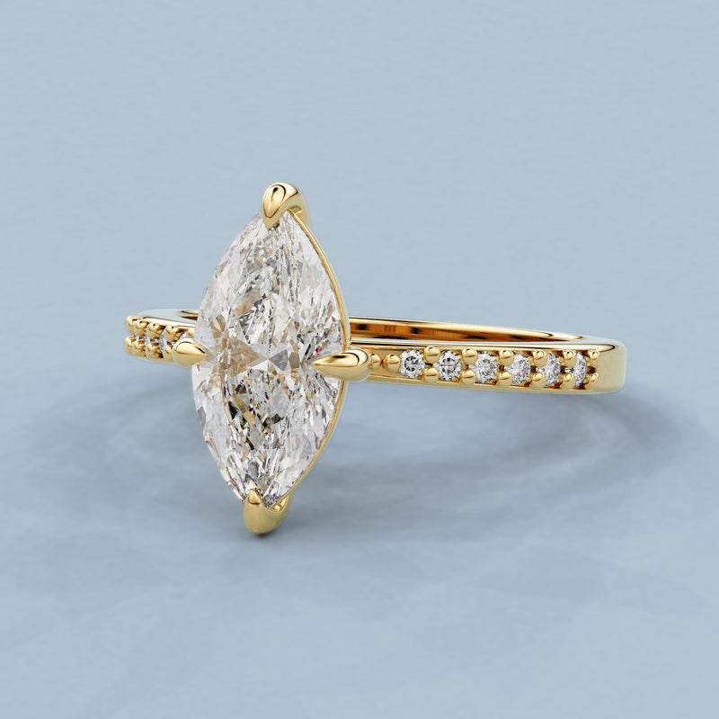 Beloved Marquise Cut Engagement Ring, Compass Oriented Prongs