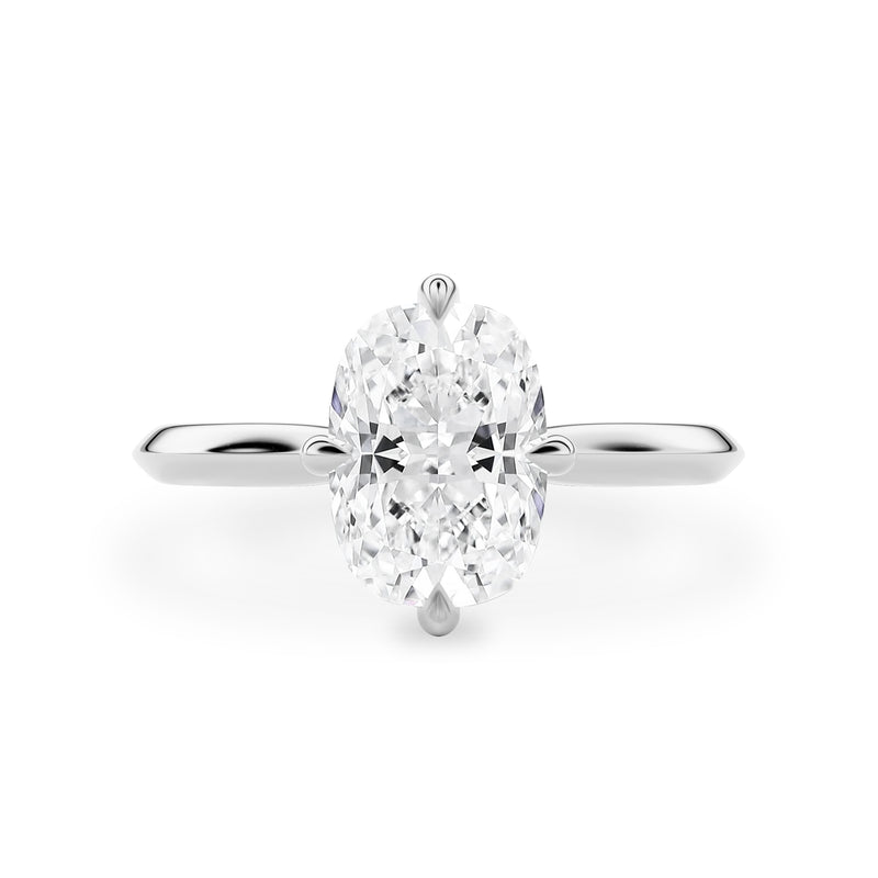 Jodie Compass Elongated Cushion Cut Hidden Halo Engagement Ring, Moissanite/Lab Diamond