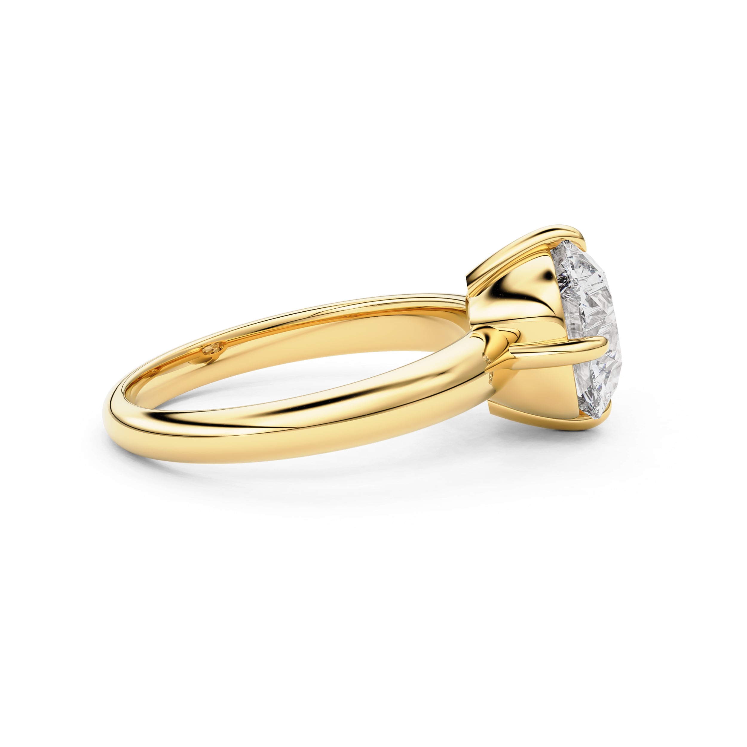 Eleanor Old Mine Cushion Moissanite Solitaire Engagement Ring