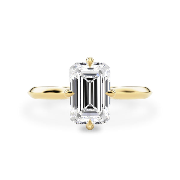 Jodie Compass Emerald Cut Hidden Halo Engagement Ring