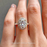 Emily Forever Halo Engagement Ring, Oval Cut With Pavé