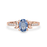 Whistler Doom Moon Blue Sapphire Engagement Ring, Pavé