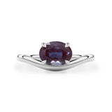 Orla Oval Lab Alexandrite Curved Band Solitaire Engagement Ring