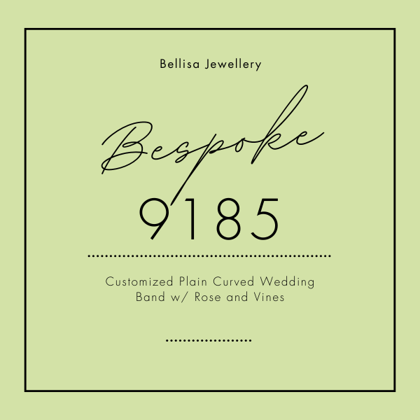 Bespoke #9185 - Customized Plain Curved Wedding Band w/ Rose and Vines