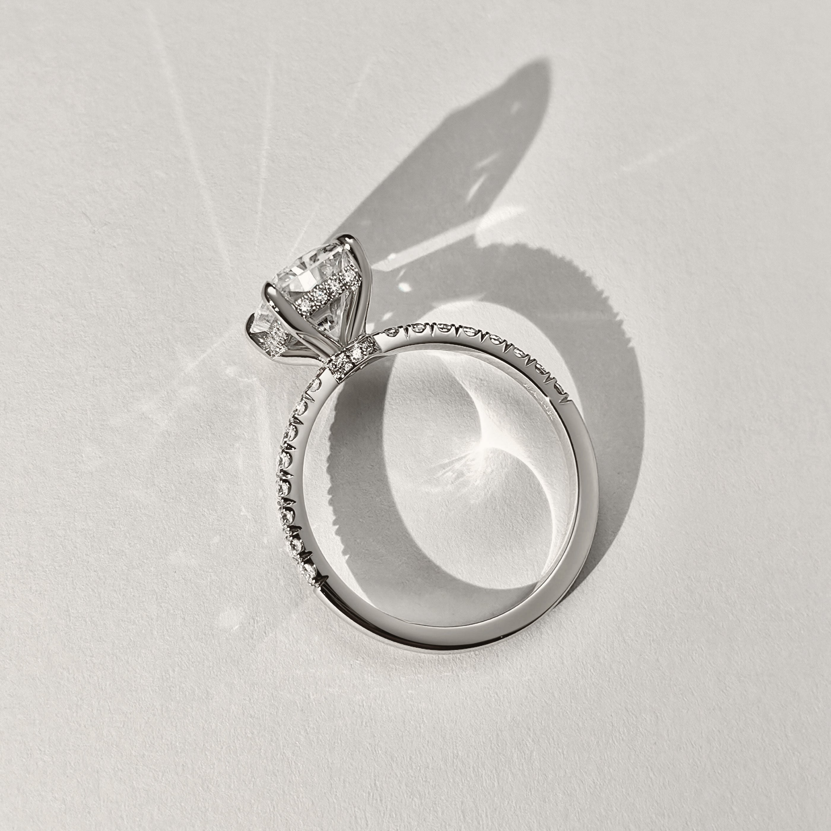 Lily Emerald Double Hidden Halo Engagement Ring, Moissanite/Lab Grown Diamond
