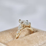 Madison Marquise Art Deco Leaf Engagement Ring, Compass Set