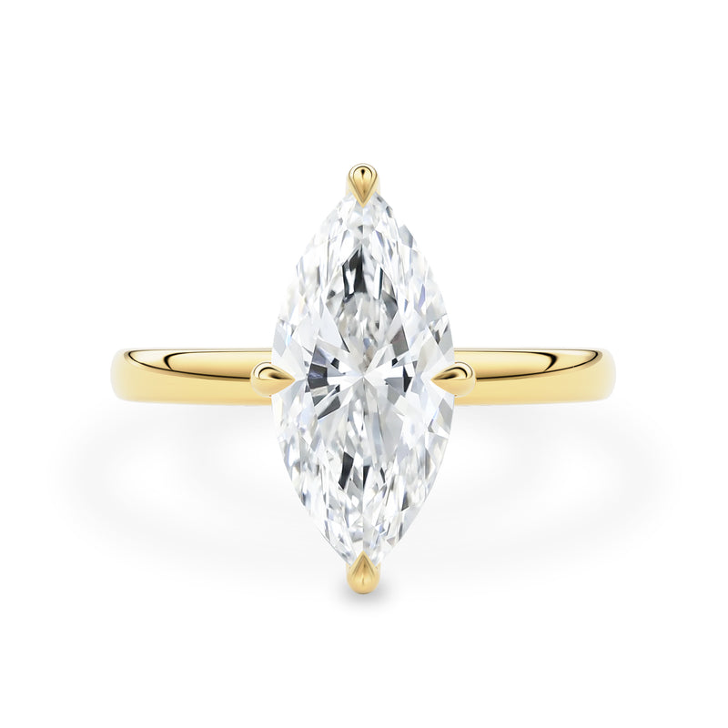 Maisy Marquise Solitaire Engagement Ring, Compass Oriented Prongs