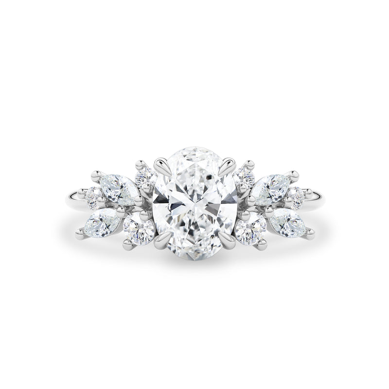 Oval Anna's Dream Engagement Ring, Oval Brilliant With Marquise