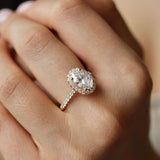 Emily Forever Halo Engagement Ring, Oval Cut With Pavé