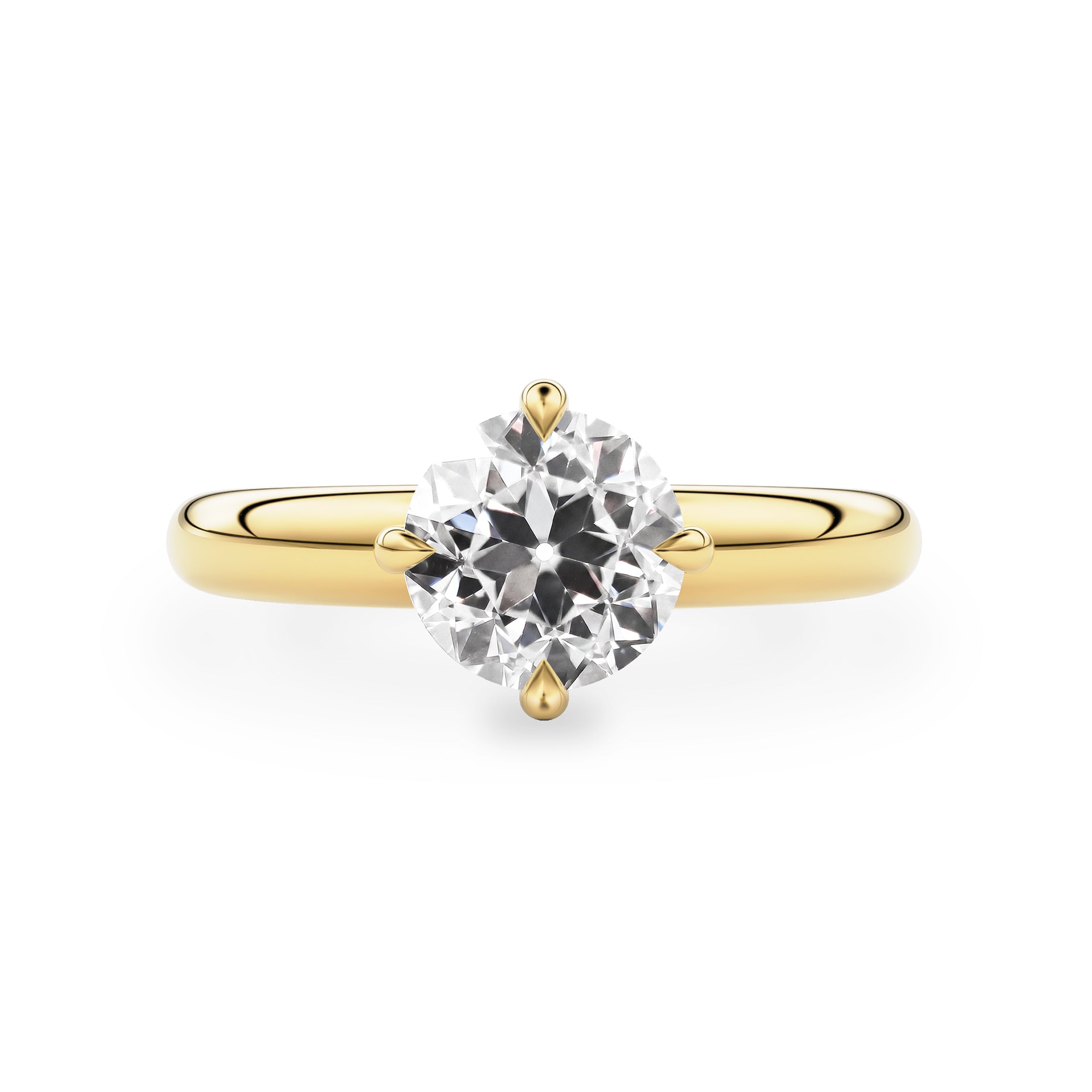Eleanor Old European Moissanite Solitaire Engagement Ring