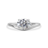 Oval Moissanite Curved Band Solitaire Engagement Rings canada