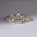 Oval Elena Cluster Engagement Ring, Moissanite/Lab Grown Diamond