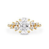 Oval Elena Cluster Engagement Ring, Moissanite/Lab Grown Diamond