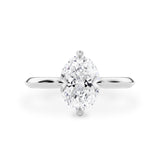 Jodie Compass Oval Cut Hidden Halo Engagement Ring, Moissanite/Lab Diamond