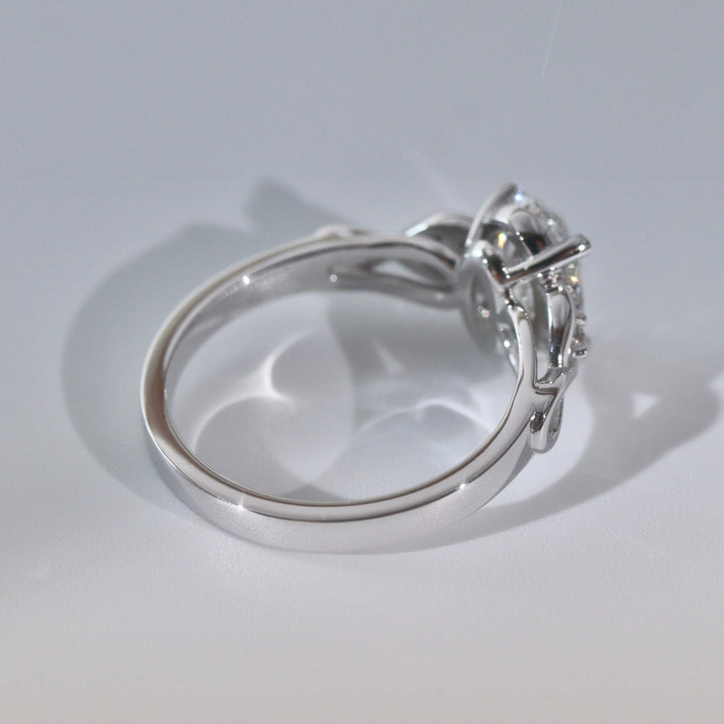 Serene Swan Oval Infinity Engagement Ring, Cathedral