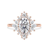 Mila Wings Halo Engagement Ring, Oval With Marquise