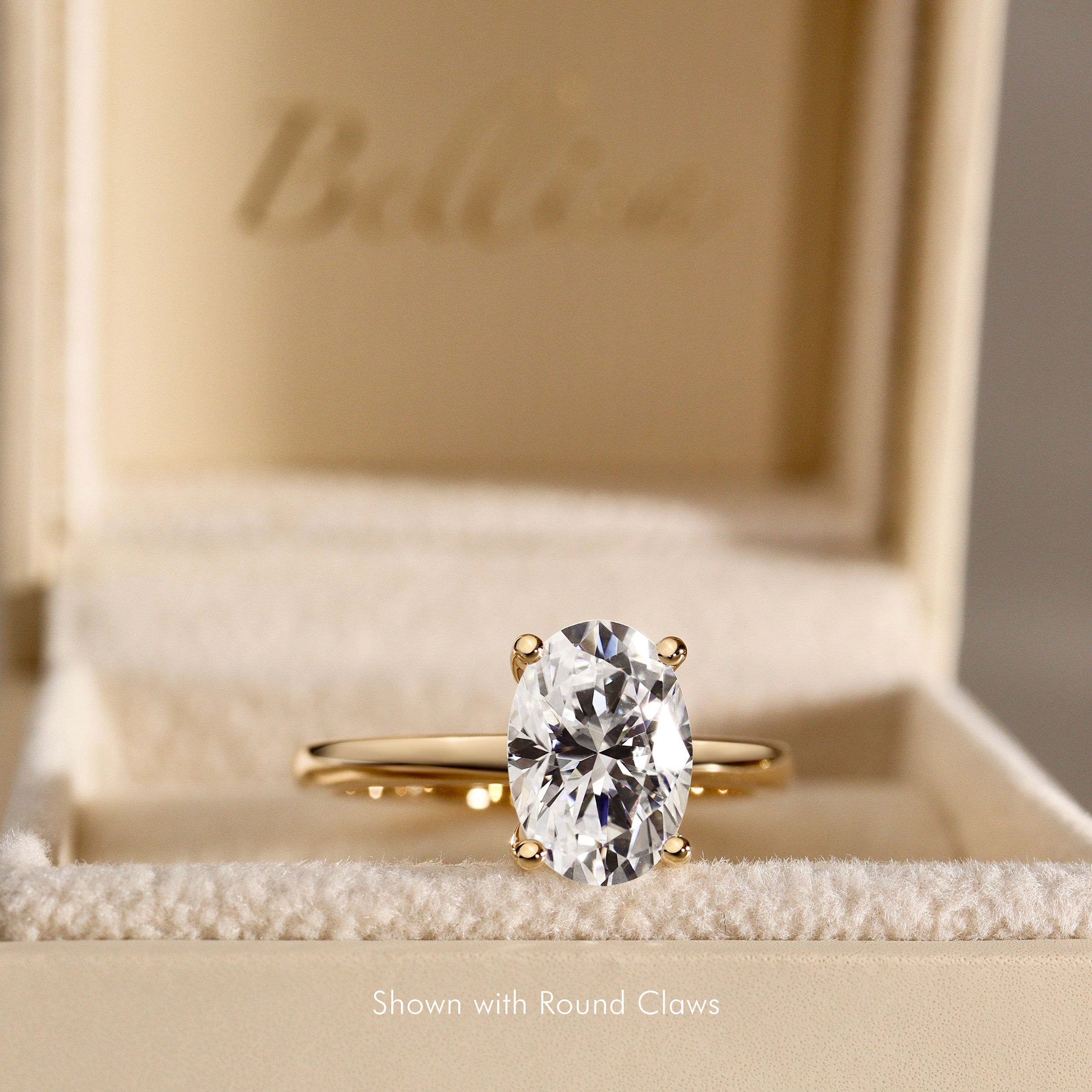 Chloe Oval Hidden Halo Engagement Ring, Moissanite/Lab Grown Diamond