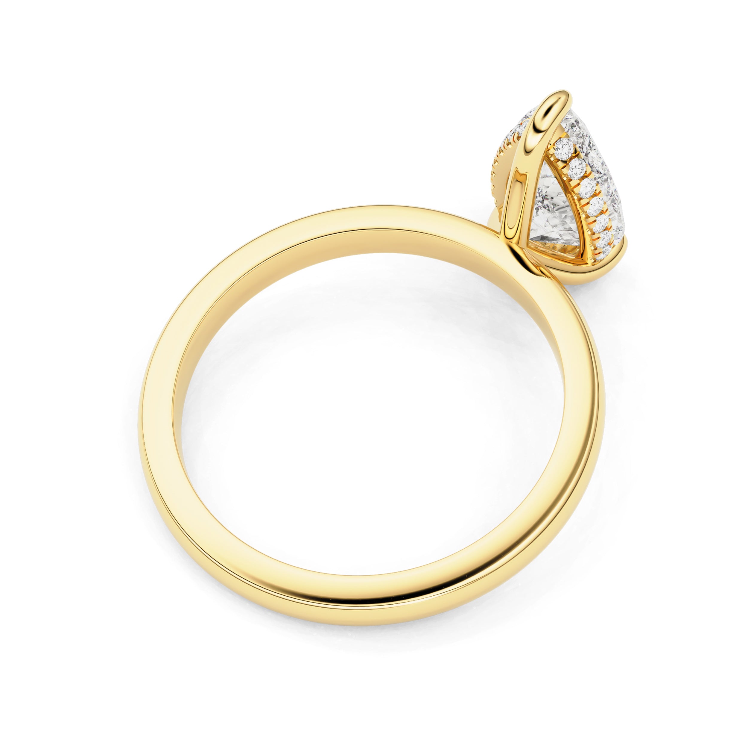 Chloe Pear Hidden Halo Engagement Ring, Moissanite/Lab Grown Diamond