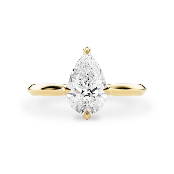 Jodie Compass Pear Hidden Halo Engagement Ring, Moissanite/Lab Diamond