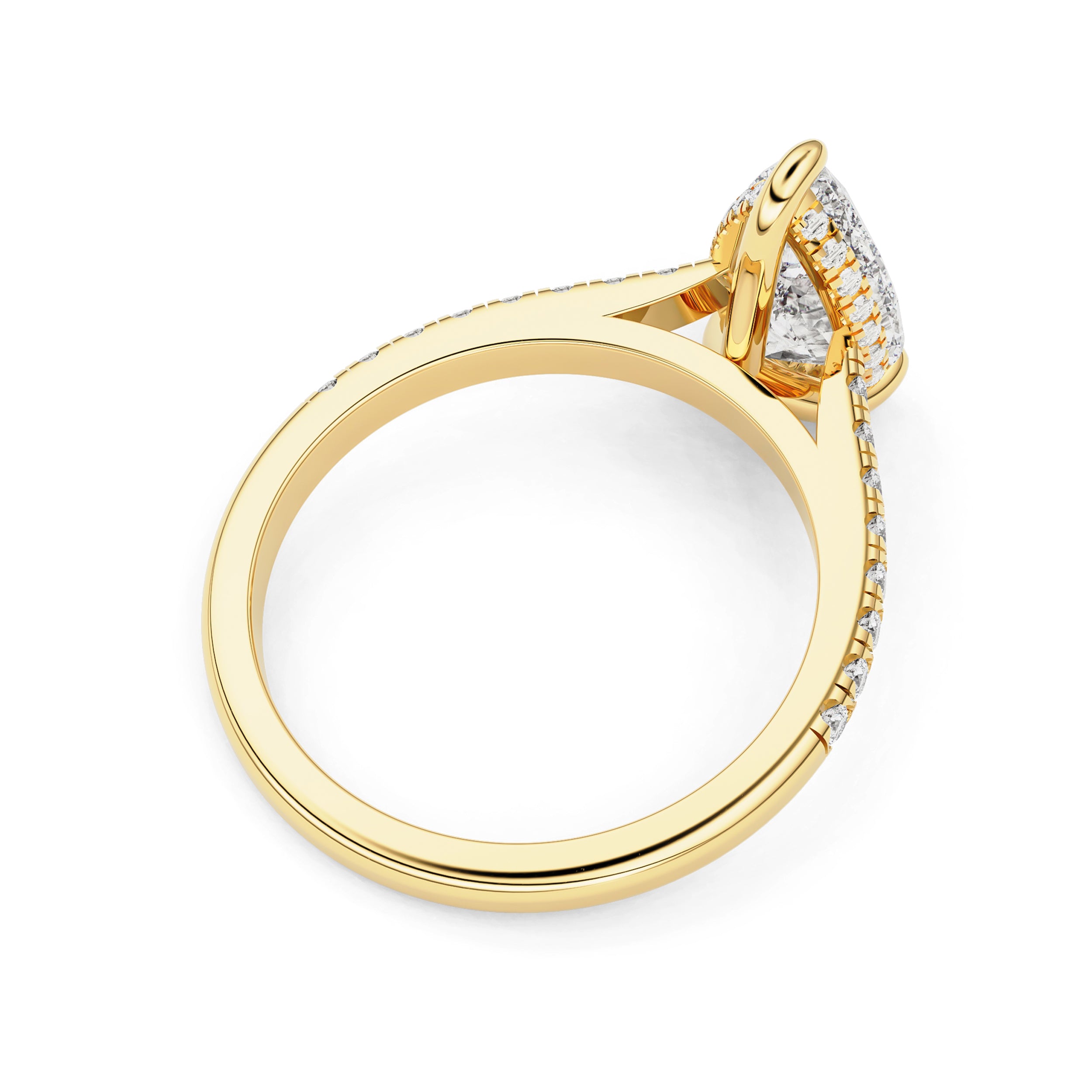 Riley Pear Hidden Halo Engagement Ring, Moissanite/Lab Grown Diamond