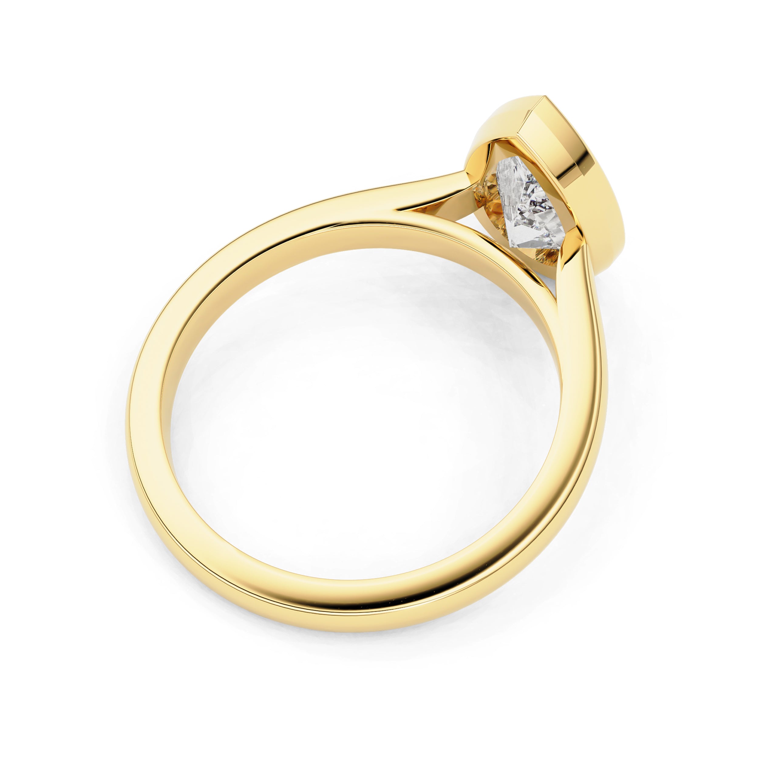 Carmen Pear Cut Bezel Solitaire Engagement Ring