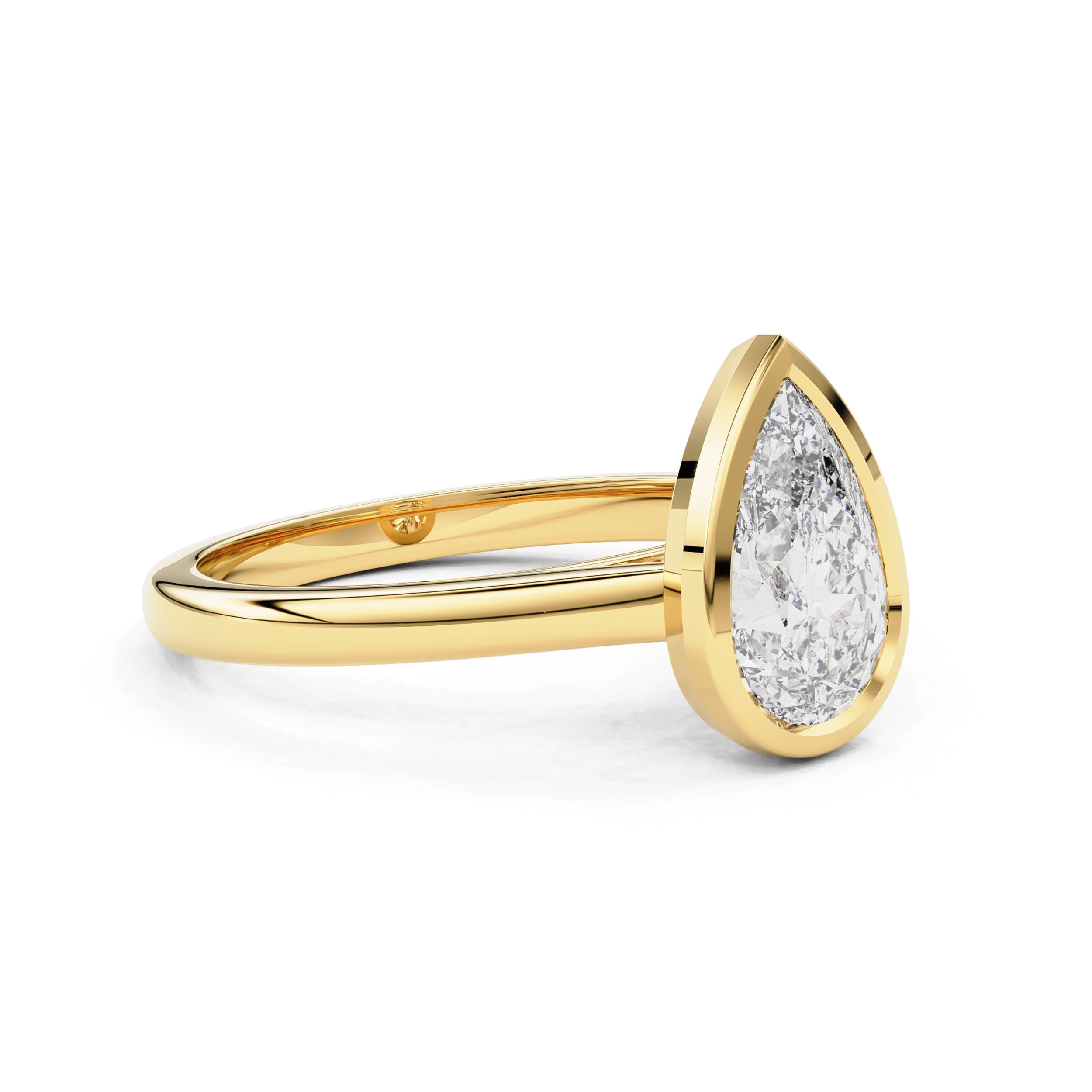 Carmen Pear Cut Bezel Solitaire Engagement Ring