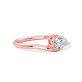 Orla Curved Band Solitaire Engagement Ring, Pear Cut