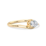 Orla Curved Band Solitaire Engagement Ring, Pear Cut