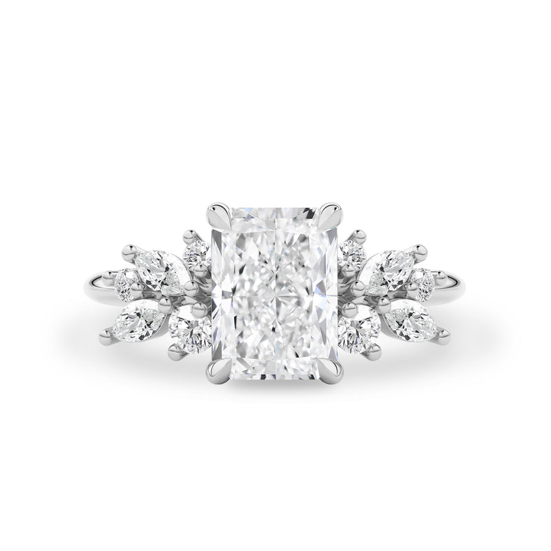 Radiant Anna's Dream Engagement Ring, Radiant Cut With Marquise