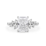 Radiant Cut Elena Cluster Engagement Ring, Moissanite/Lab Grown Diamond