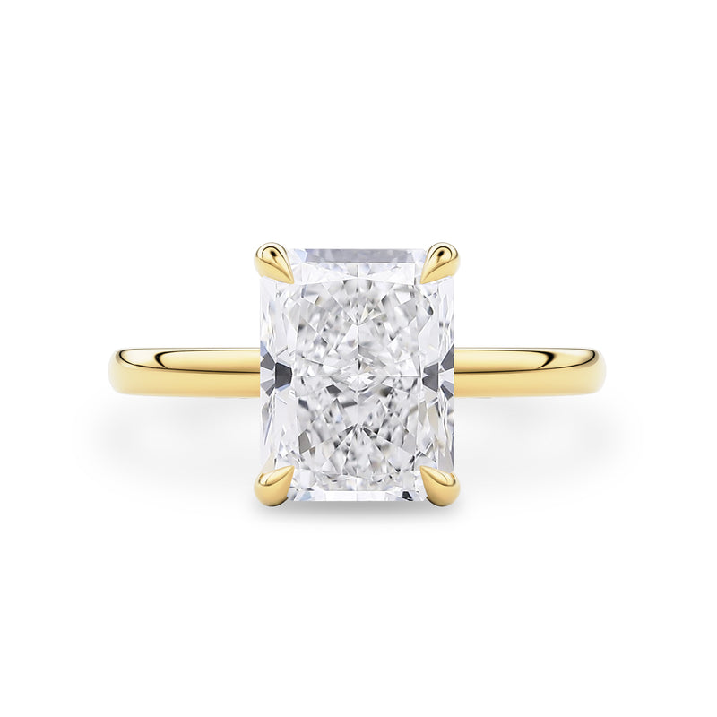 Mia Radiant Cut Hidden Halo Engagement Ring, High Set