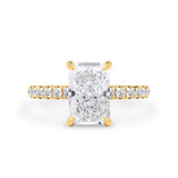 Lily Double Hidden Halo Engagement Ring, Moissanite/Lab Grown Diamond