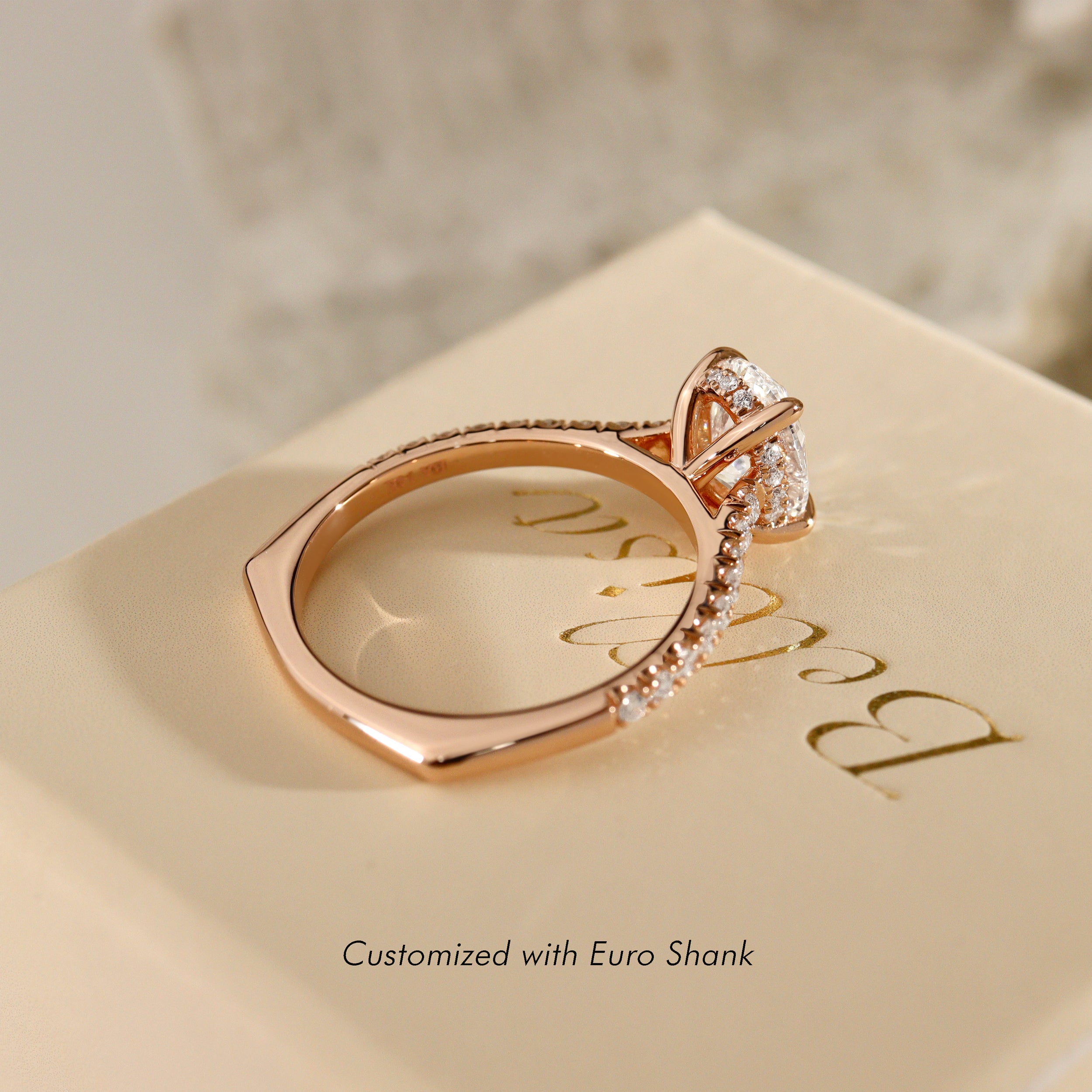 Riley Oval Hidden Halo Engagement Ring, Moissanite/Lab Grown Diamond