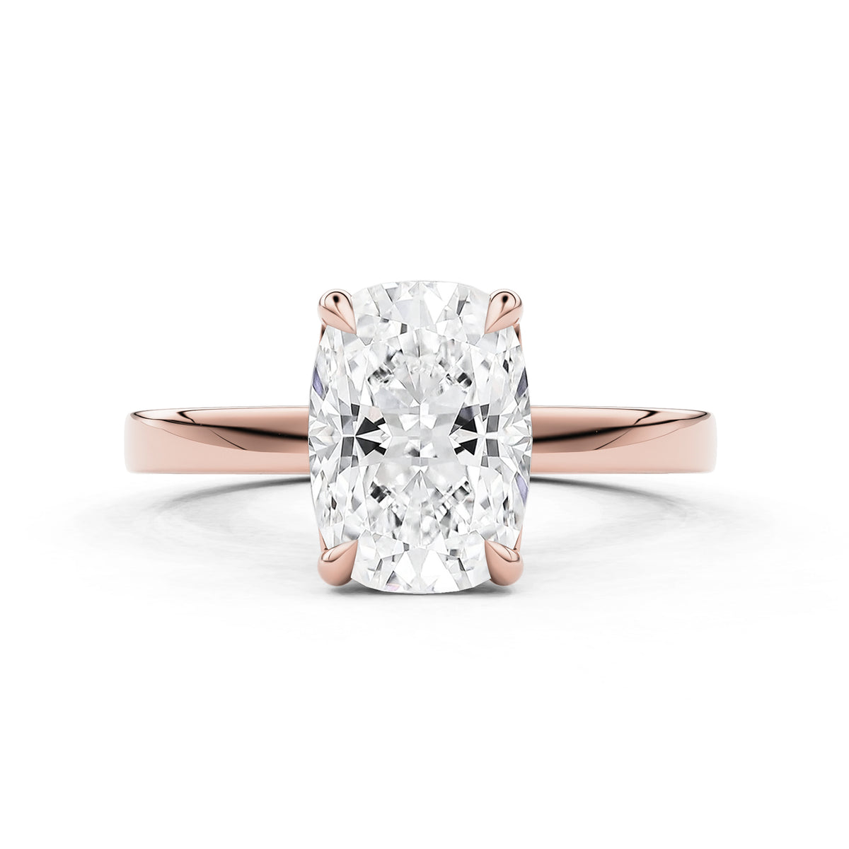 Serelle Elongated Cushion Cut Raised Hidden Halo Engagement Ring