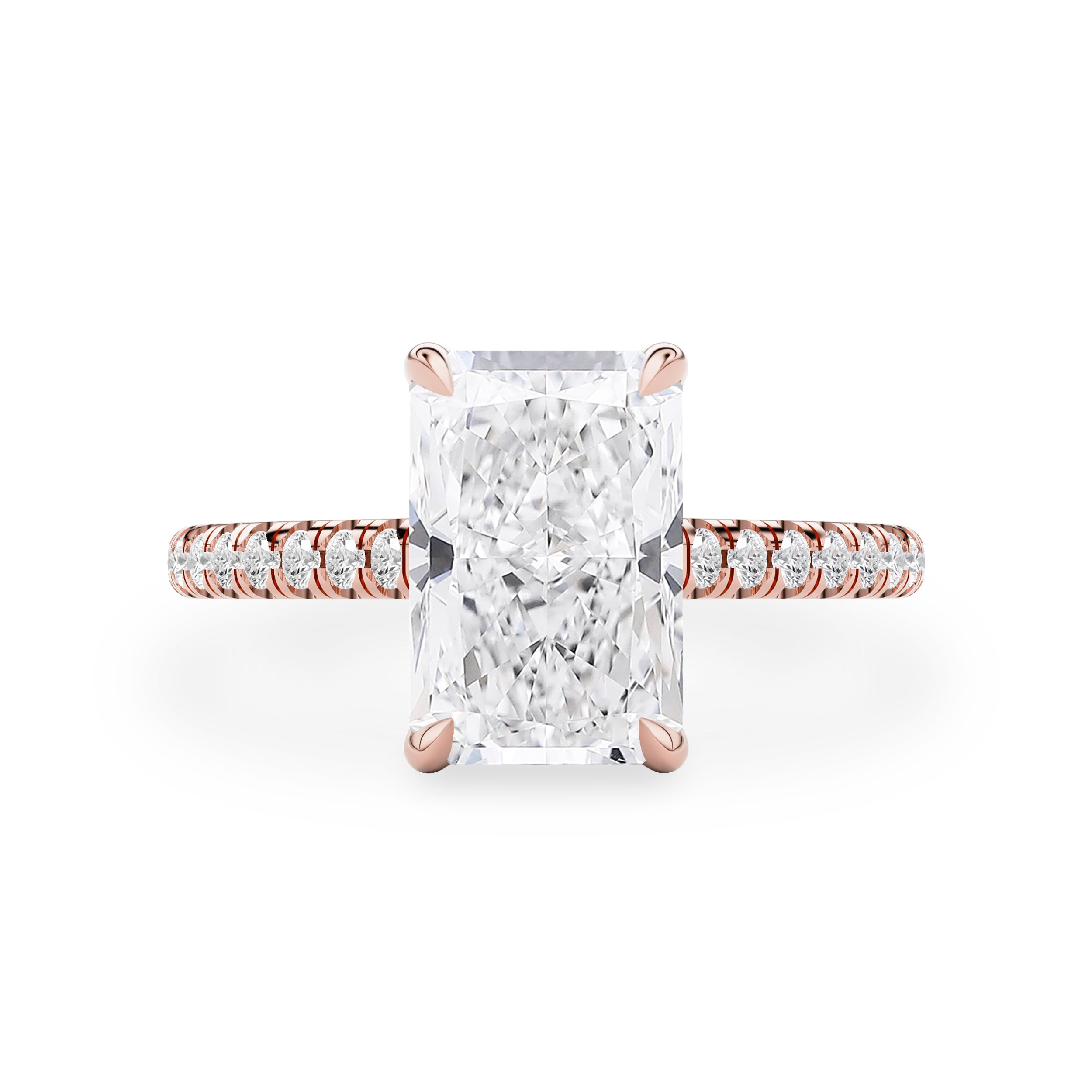 Riley Radiant Hidden Halo Engagement Ring, Moissanite/Lab Grown Diamond